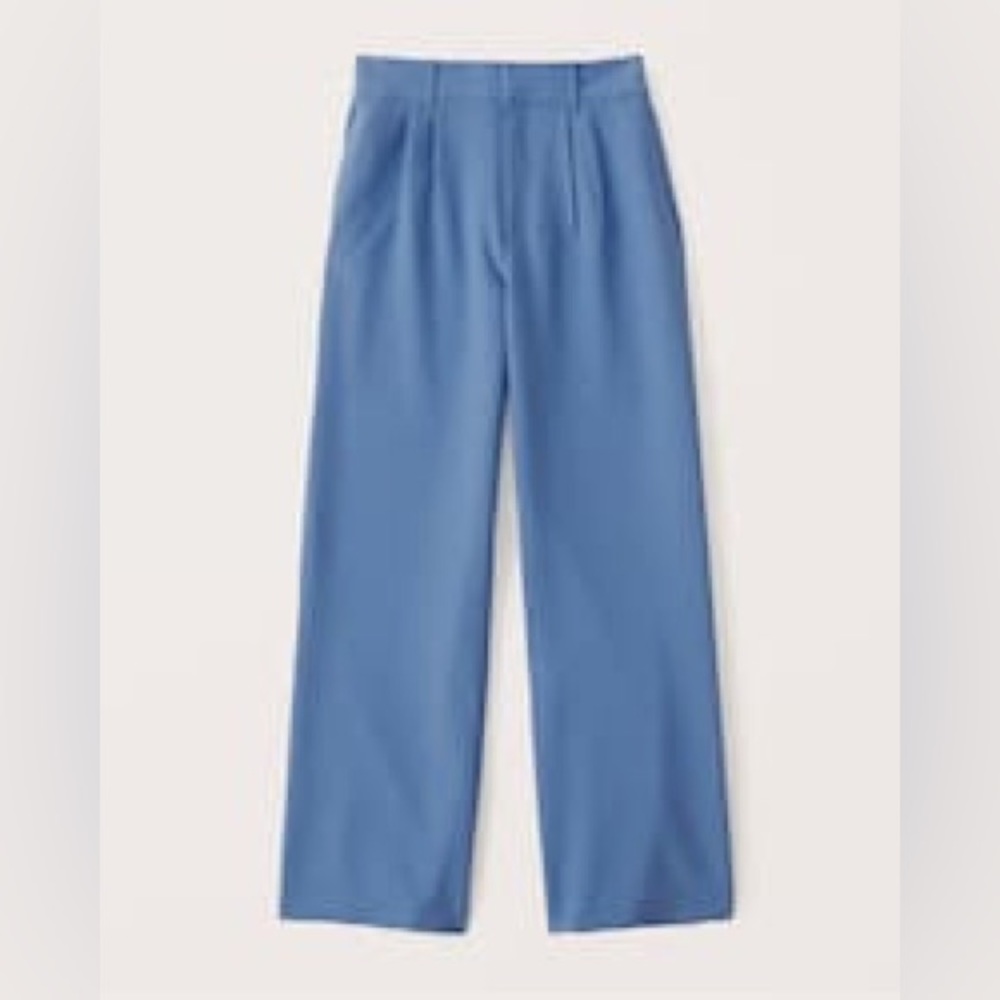 abercrombie tailored wide leg pant, blue, size s